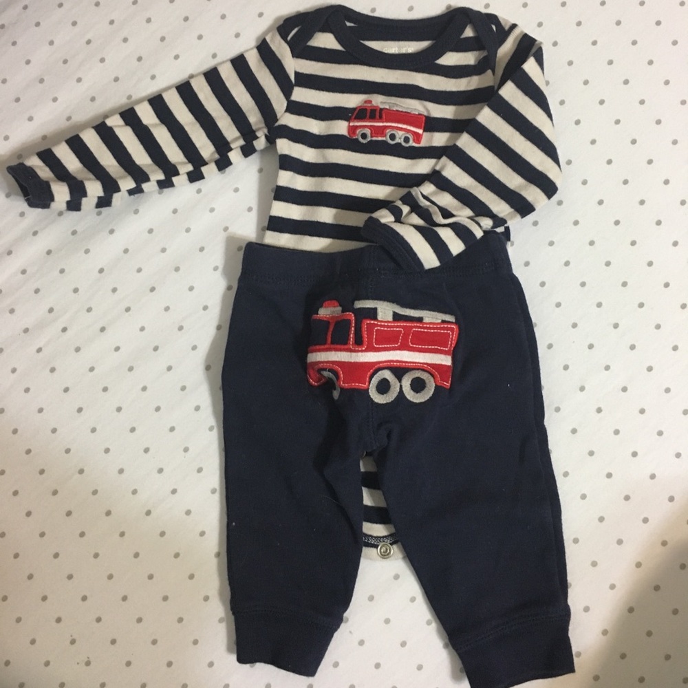 Carter’s fire truck onesie and pants